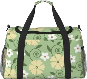 Flowers Cute Fashion Pattern Travel Duffel Bag Large Foldable Waterproof Overnight Bag For Beach Swim Bags Pool Sports Gym