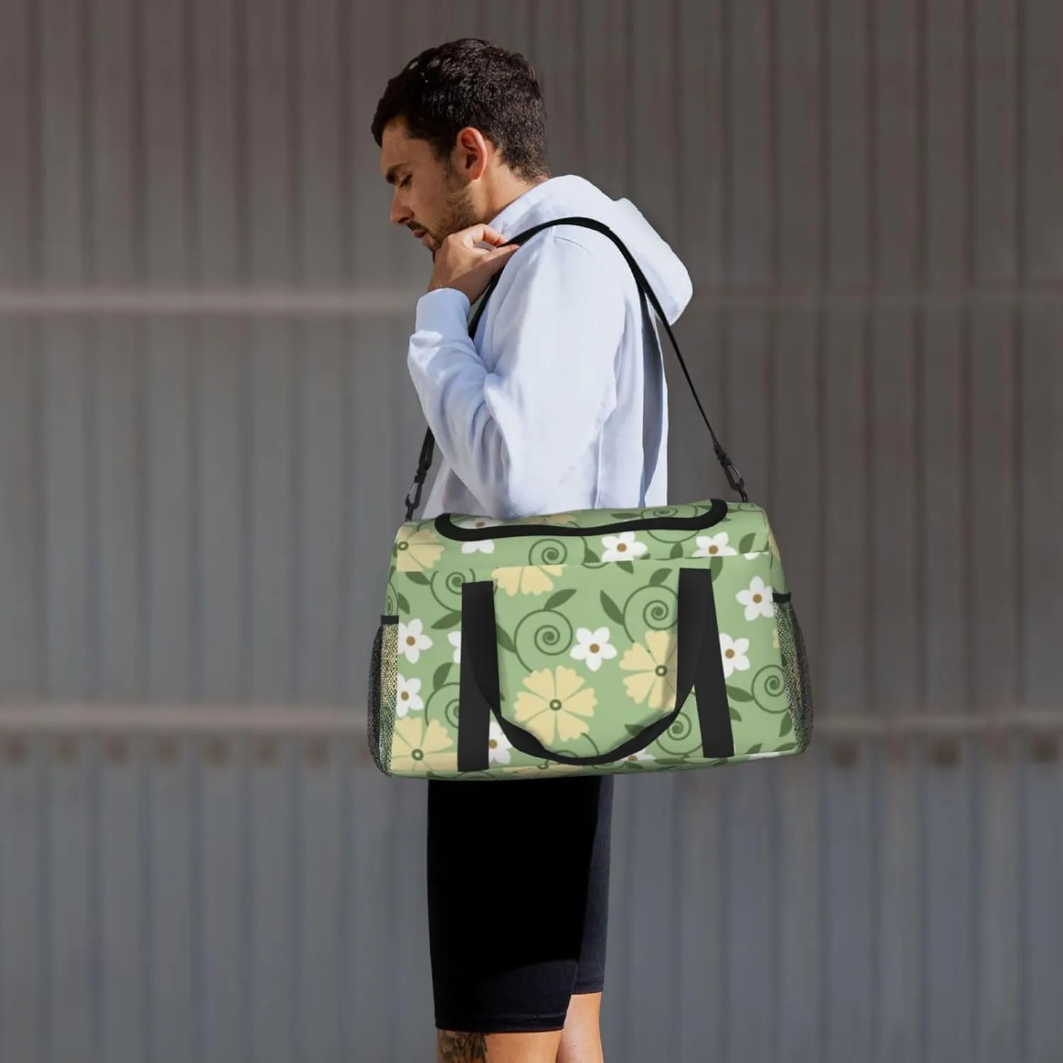 Flowers Cute Fashion Pattern Travel Duffel Bag Large Foldable Waterproof Overnight Bag For Beach Swim Bags Pool Sports Gym