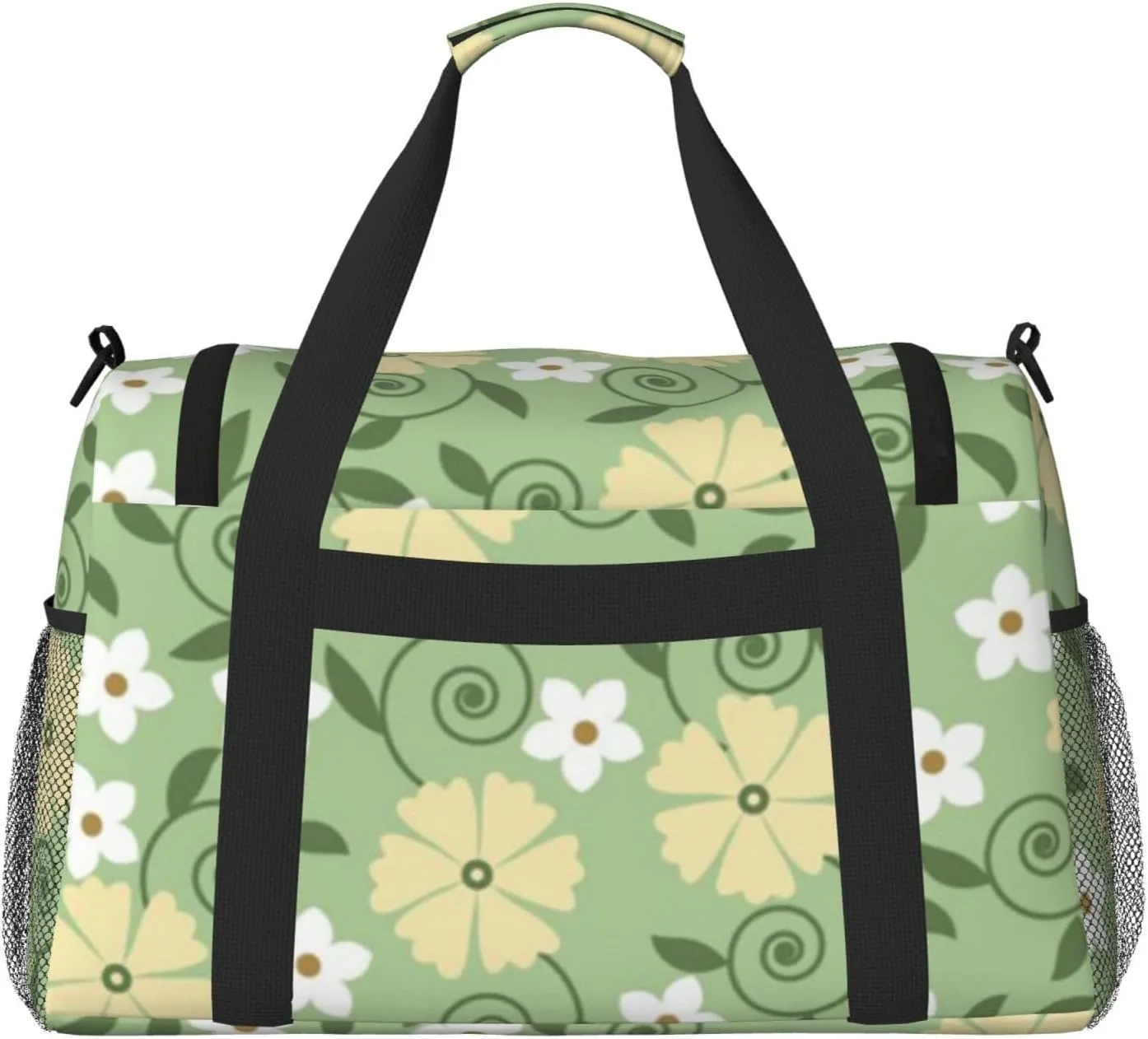 Flowers Cute Fashion Pattern Travel Duffel Bag Large Foldable Waterproof Overnight Bag For Beach Swim Bags Pool Sports Gym