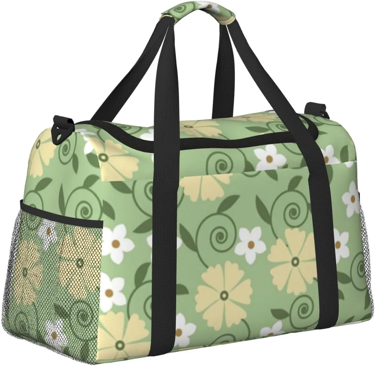 Flowers Cute Fashion Pattern Travel Duffel Bag Large Foldable Waterproof Overnight Bag For Beach Swim Bags Pool Sports Gym