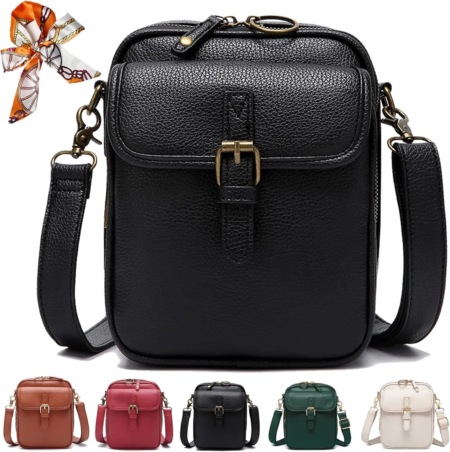 Forcipower Crossbody Leather Bag, Urvashi Crossbody Leather Bag, Mini Shoulder Bags, Purse Anti Theft Women Wallet
