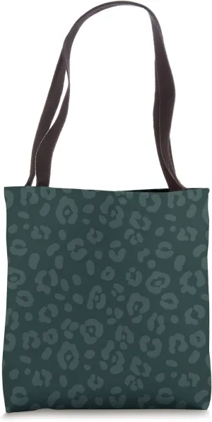 Forest Green - Chic Elegant Leopard Animal Print Pattern Tote Bag