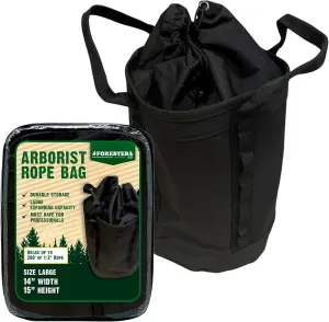 FORESTER Large Arborist Rope Bag - Bucket Style Storage Bag | Arborist Equipment | Tree Climbing Gear | Heavy Duty Nylon Gear Bag with Handles
