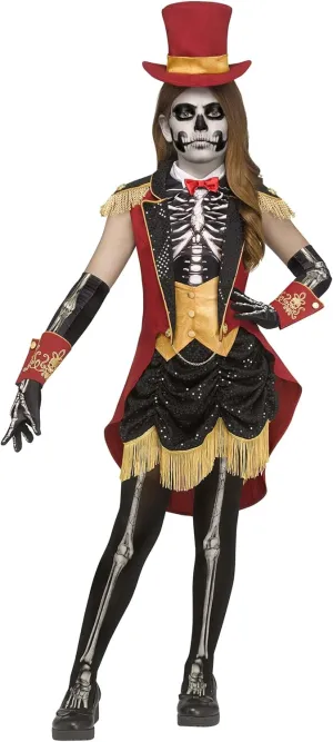 Fun World Girl's Skeletal Ringleader Costume