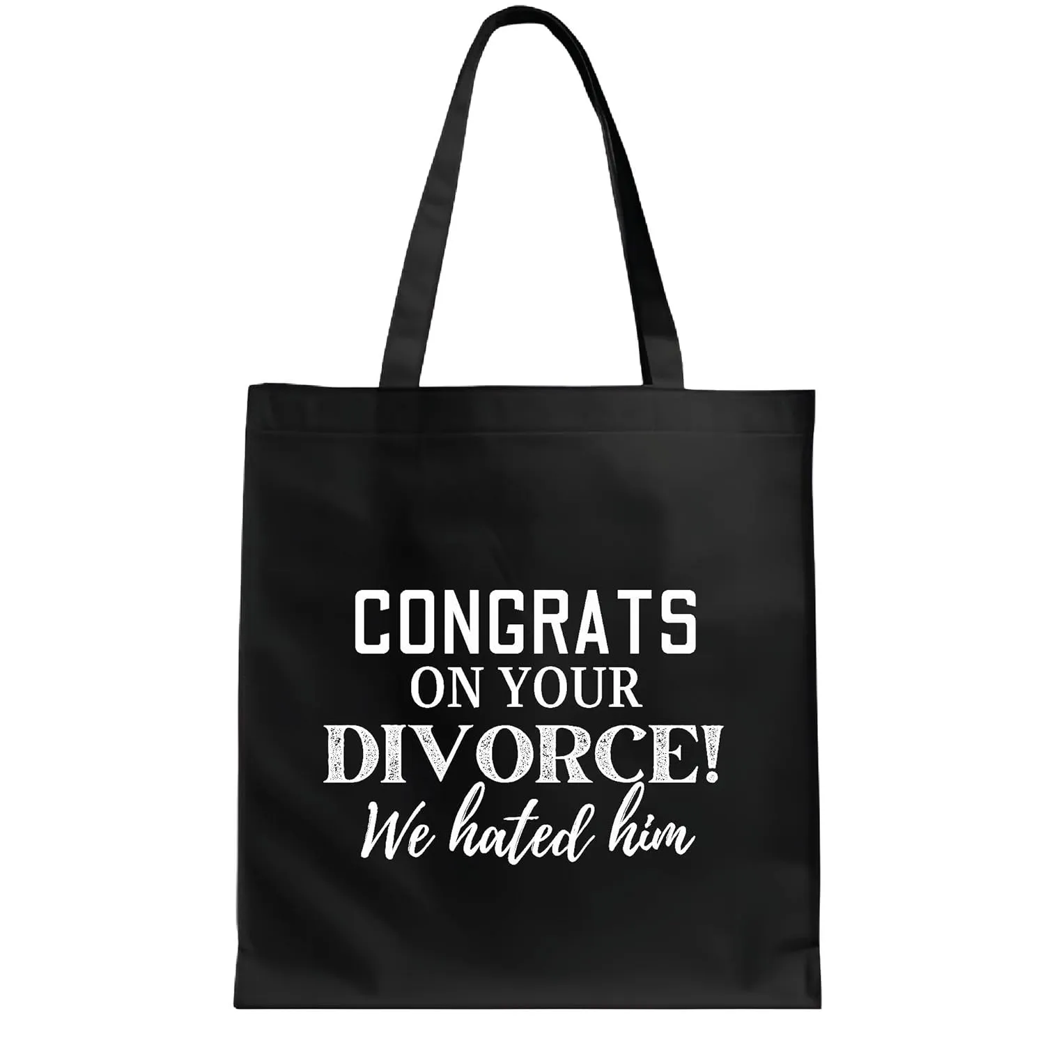 Funny Gift Ideas For Divorcees Sarcasm About Breakup Black Multicolor Canvas Tote Bag