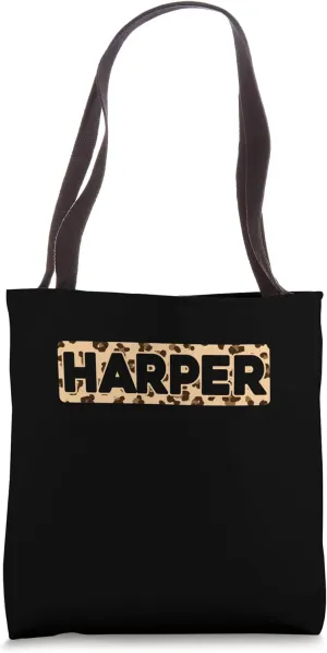 Funny Harper Leopard Print Personalized Name Harper Tote Bag