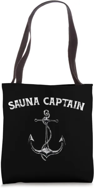 Funny Sauna Captain Design Anchor Graphic Tote Bag