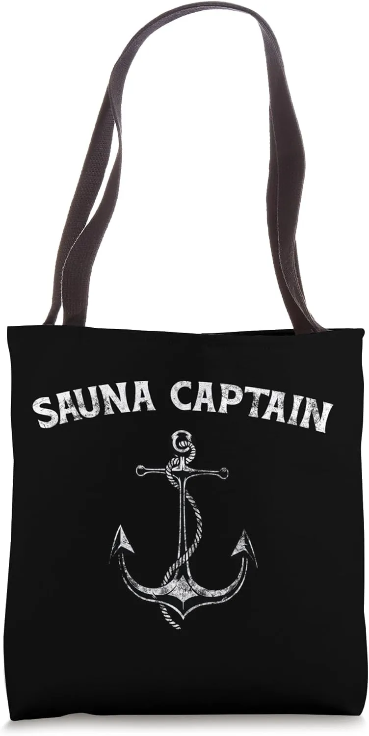 Funny Sauna Captain Design Anchor Graphic Tote Bag