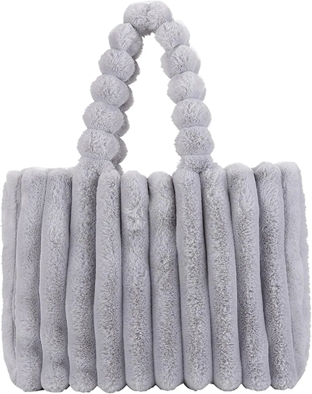 Furry Purse, Fluffy Tote Bag for Women Winter Faux Fur Bag Fuzzy Purse and Handbags
