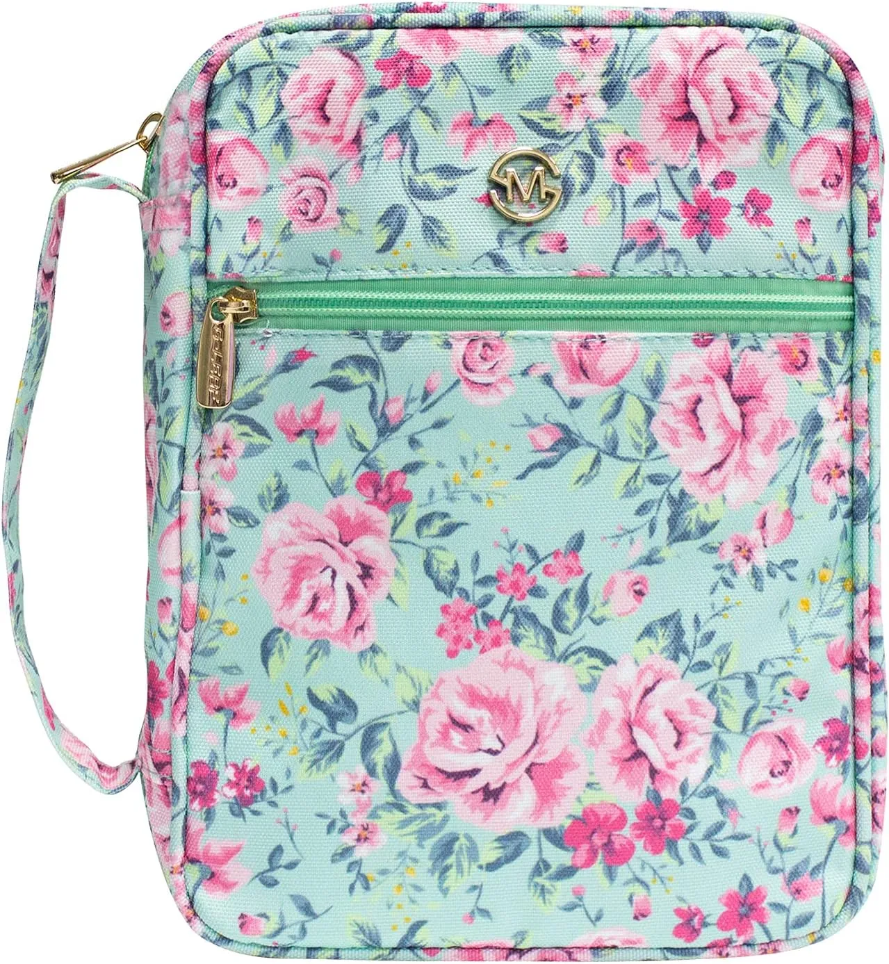 G-LEAF Bible Cover Case/Book Cover, Bible Case for Women Girls, Bible Cover Bags Floral Pattern With Handle Fits for Standard Size Bible, 9.5x6.7x2.5 In