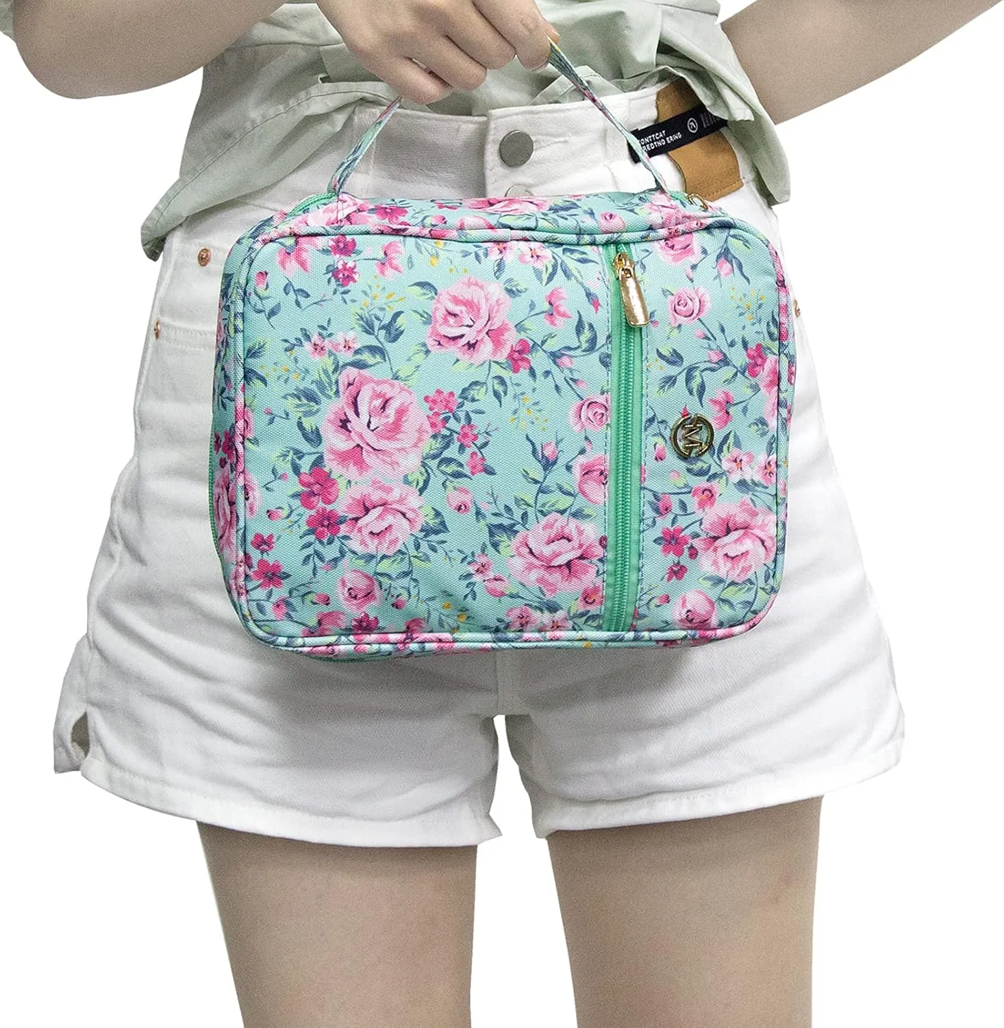 G-LEAF Bible Cover Case/Book Cover, Bible Case for Women Girls, Bible Cover Bags Floral Pattern With Handle Fits for Standard Size Bible, 9.5x6.7x2.5 In