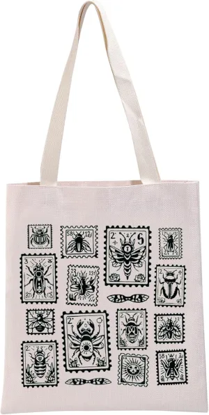 G2TUP Funny Bug Lover Gift Bug Stamp Tote Bag Insect Lovers Handbag Bug Collector Tote Entomology Gift