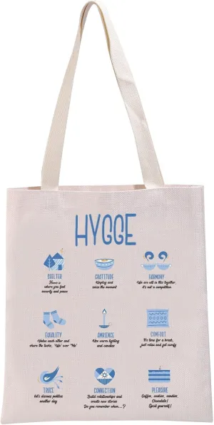 G2TUP Hygge Style Gift Hygge Tote Bag Danish Culture Handbag Enjoy Life Gift Denmark Lover Merch