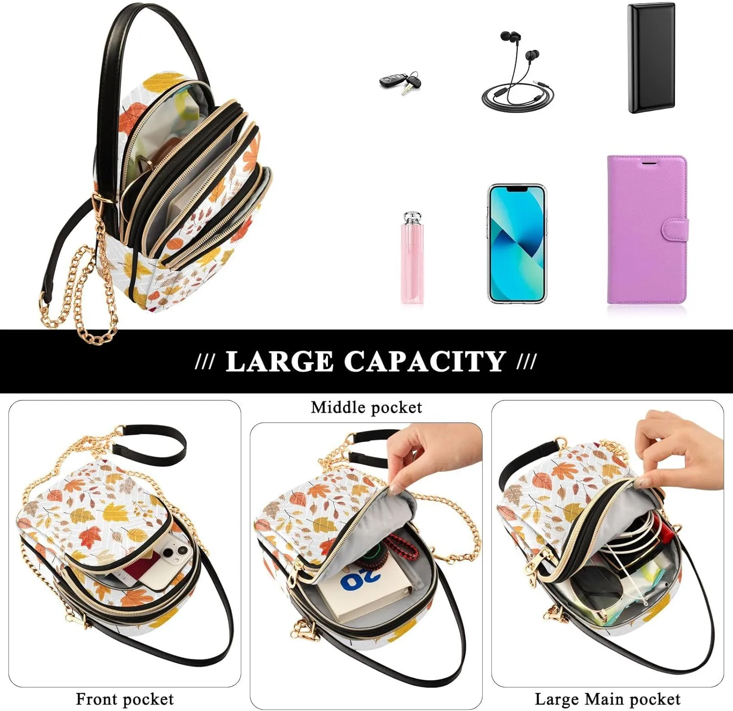 GAIGEO Pink Cupcakes Removable Strap Crossbody Bag, Women's Purses Crossbody, Handbags Crossbody for Women