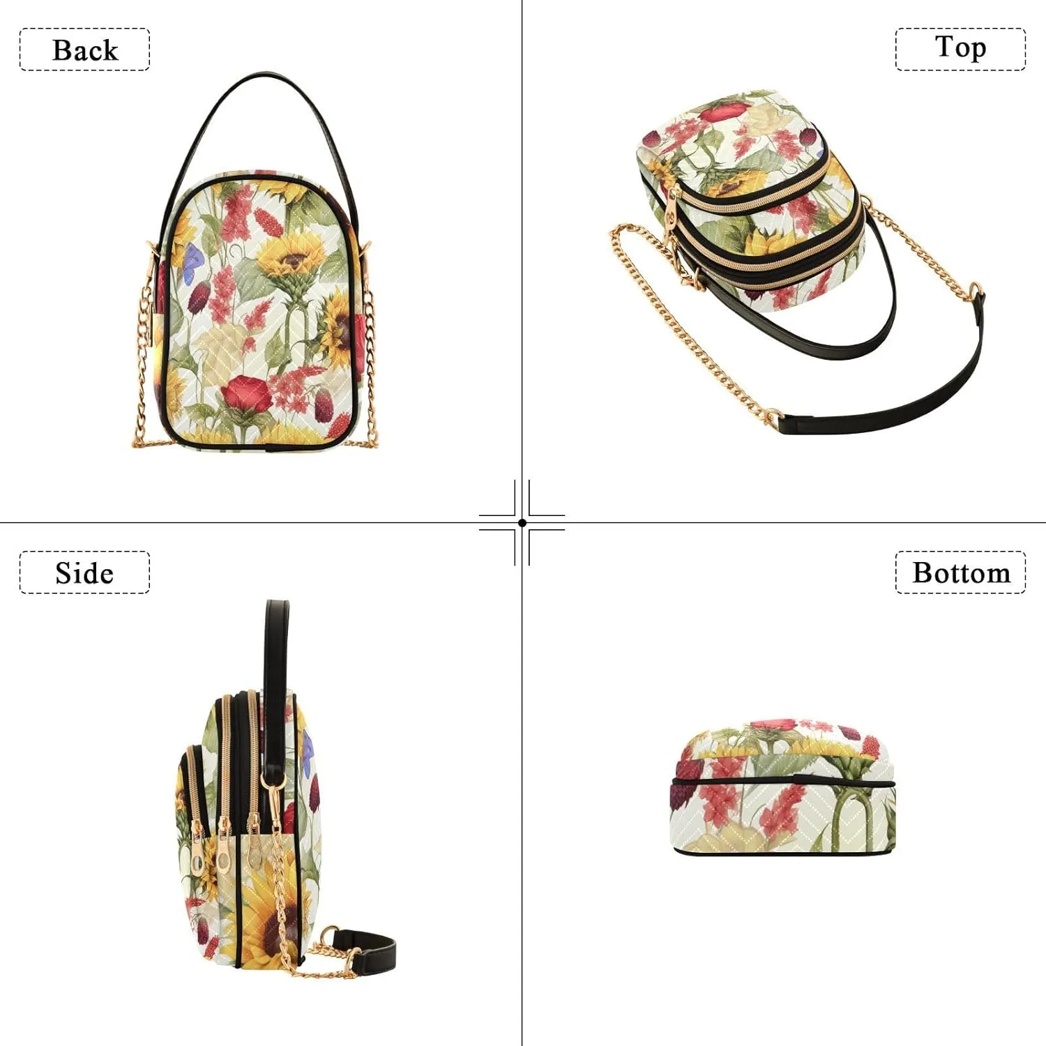 GAIGEO Watercolor Cactus and Plants Women Crossbody Bag, Casual Crossbody Purse, Small Shoulder Bag for Women