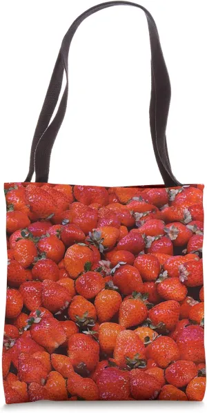 Garden Strawberries Pink Cool Shrub Fruit Berry Lover Gift Tote Bag