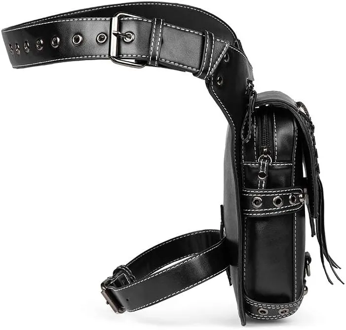 Gear Duke Victorian Retro Shoulder Waist Bags Steampunk Gothic PU Leather Fanny Bag for Steampunk Cosplay (Style_21, One size)