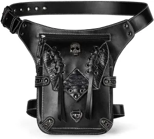 Gear Duke Victorian Retro Shoulder Waist Bags Steampunk Gothic PU Leather Fanny Bag for Steampunk Cosplay (Style_21, One size)
