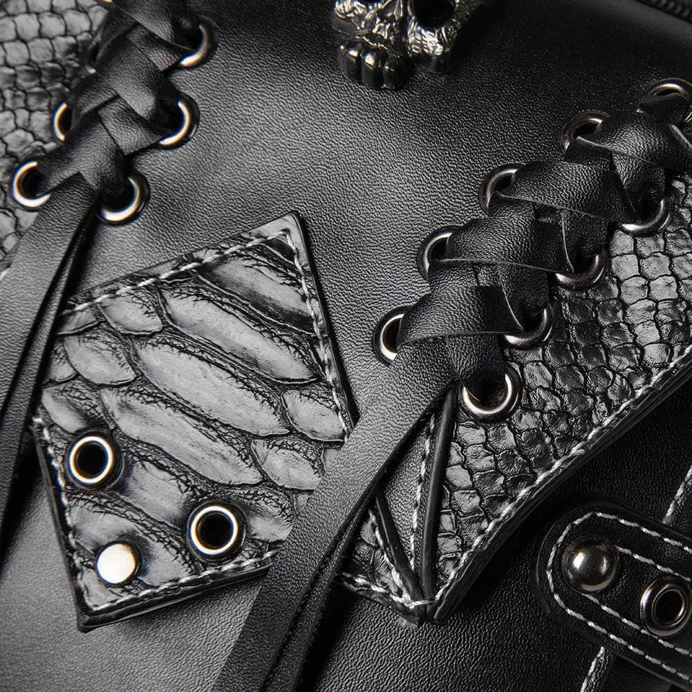 Gear Duke Victorian Retro Shoulder Waist Bags Steampunk Gothic PU Leather Fanny Bag for Steampunk Cosplay (Style_21, One size)