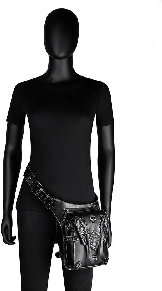 Gear Duke Victorian Retro Shoulder Waist Bags Steampunk Gothic PU Leather Fanny Bag for Steampunk Cosplay (Style_21, One size)