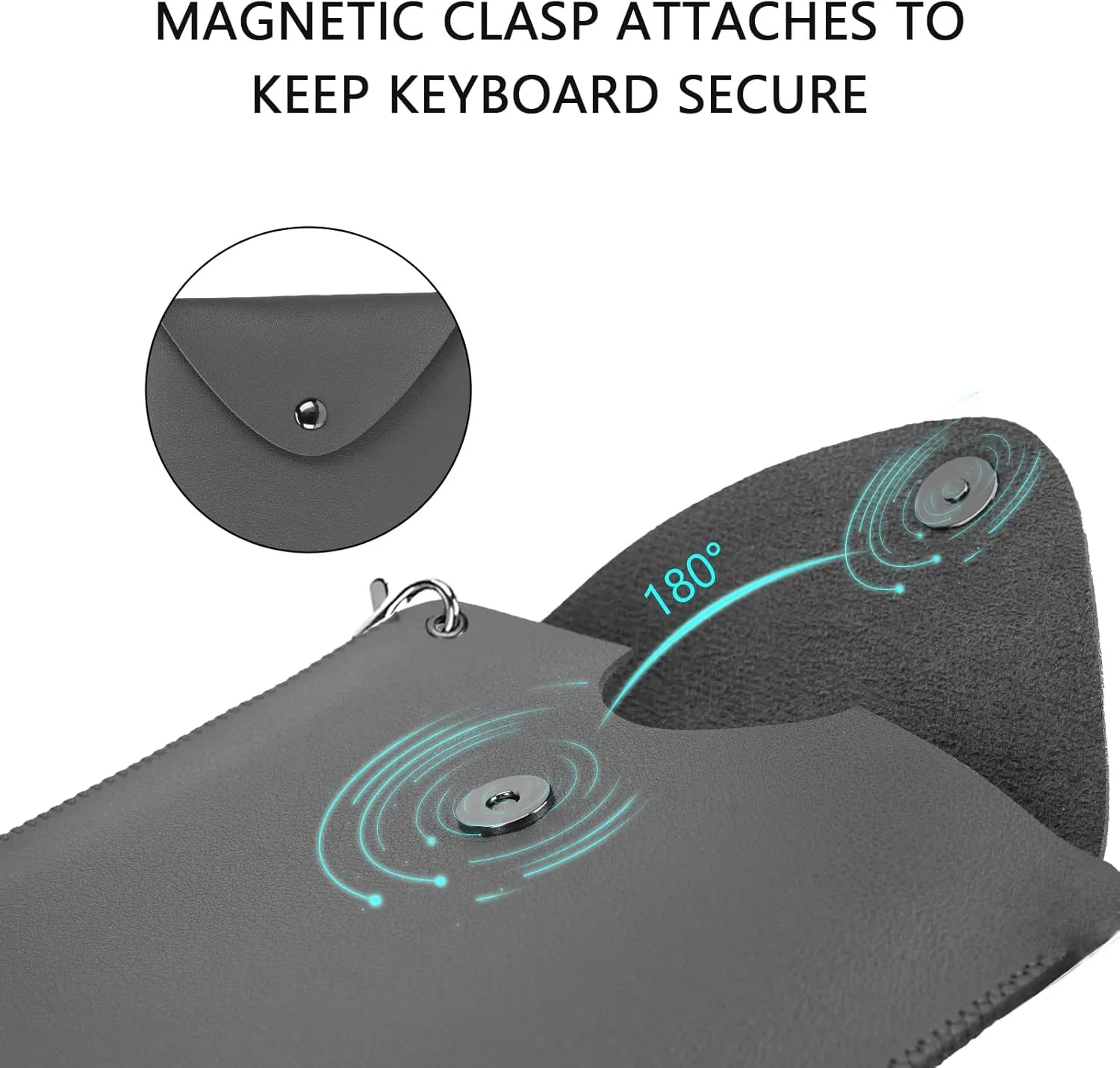 Geekria Keyboard Carrying Case Replacement for Razer Joro Portable Wireless/Logitech MX Keys Mini Keyboard, Vegan Leather Protective Travel Bag Keyboard Cover (Dark Grey)
