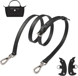 Genuine Leather Bag Shoulder Strap Compatible with Longchamp Mini Pouch, Purse Straps Crossbody Adjustable Replacement Conversion Kit Fit for Women
