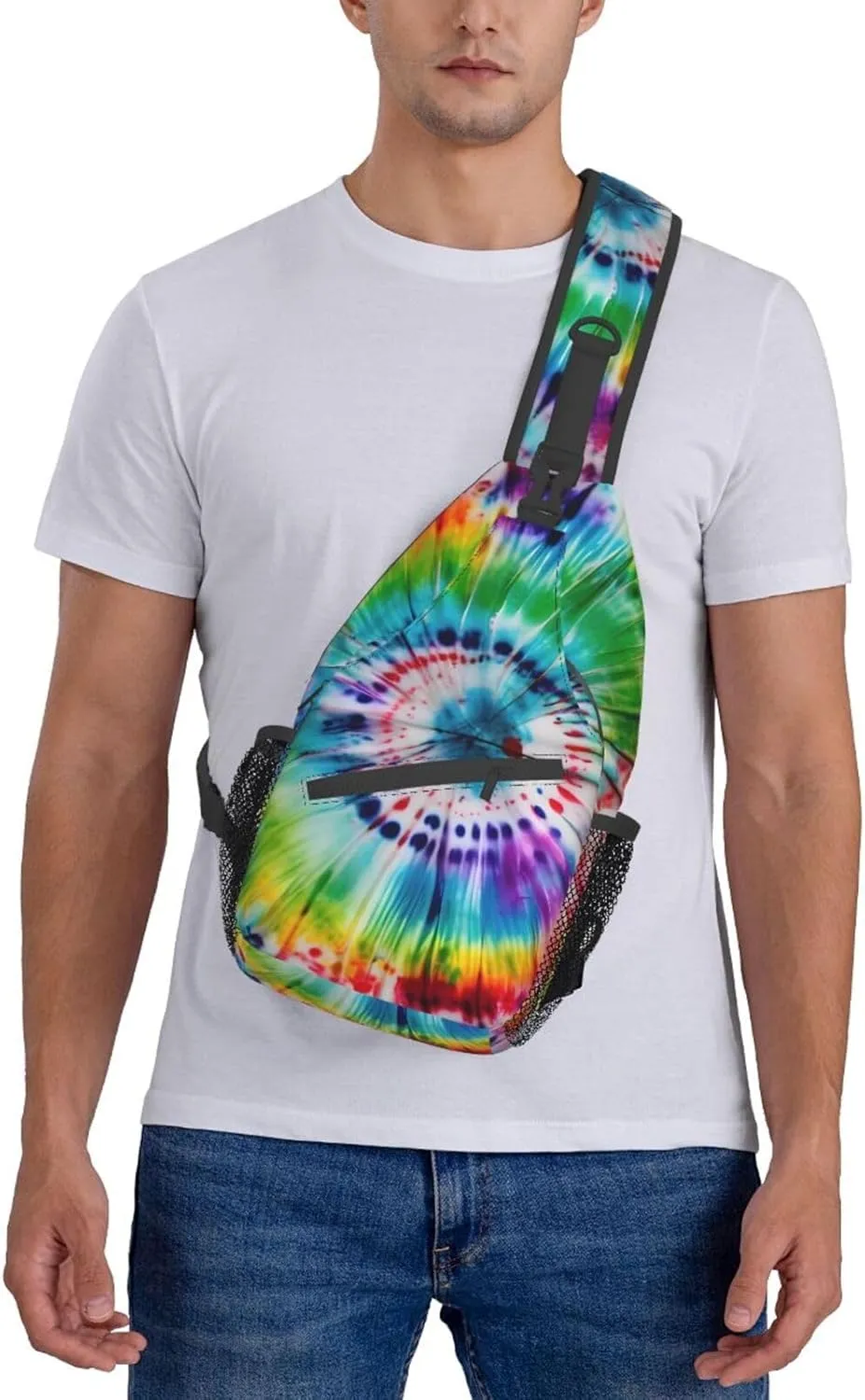 GeRRiT Tropical Summer Hawaiian Flower Palm Leaves Print Backpack Sling Bag For Women Men, Chest Bag Daypack Crossbody