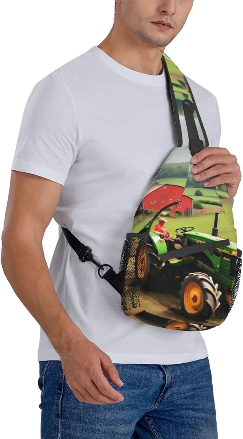 GeRRiT Tropical Summer Hawaiian Flower Palm Leaves Print Backpack Sling Bag For Women Men, Chest Bag Daypack Crossbody