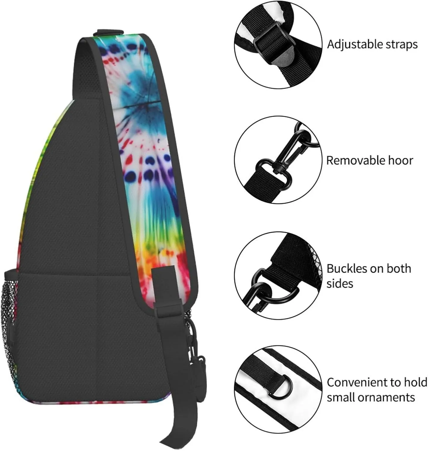 GeRRiT Tropical Summer Hawaiian Flower Palm Leaves Print Backpack Sling Bag For Women Men, Chest Bag Daypack Crossbody
