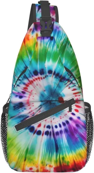 GeRRiT Tropical Summer Hawaiian Flower Palm Leaves Print Backpack Sling Bag For Women Men, Chest Bag Daypack Crossbody