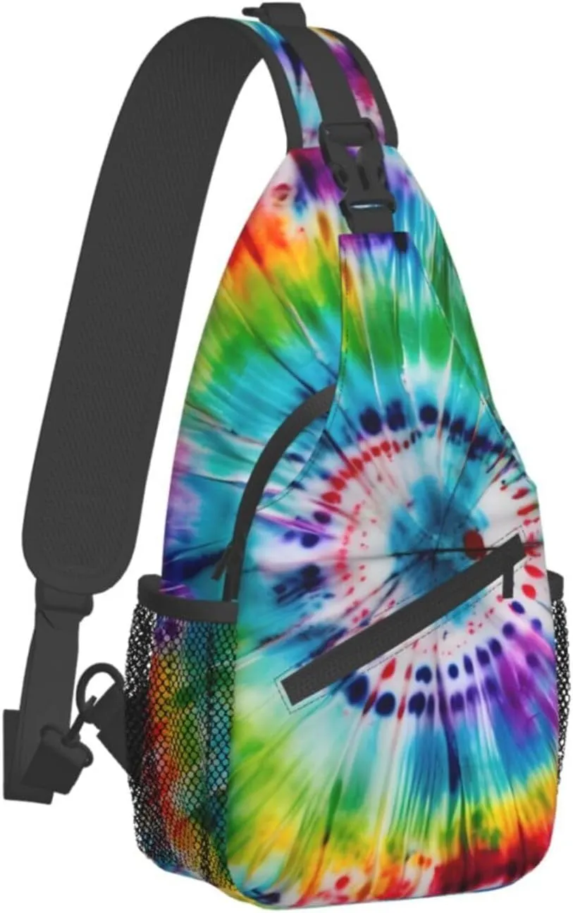 GeRRiT Tropical Summer Hawaiian Flower Palm Leaves Print Backpack Sling Bag For Women Men, Chest Bag Daypack Crossbody
