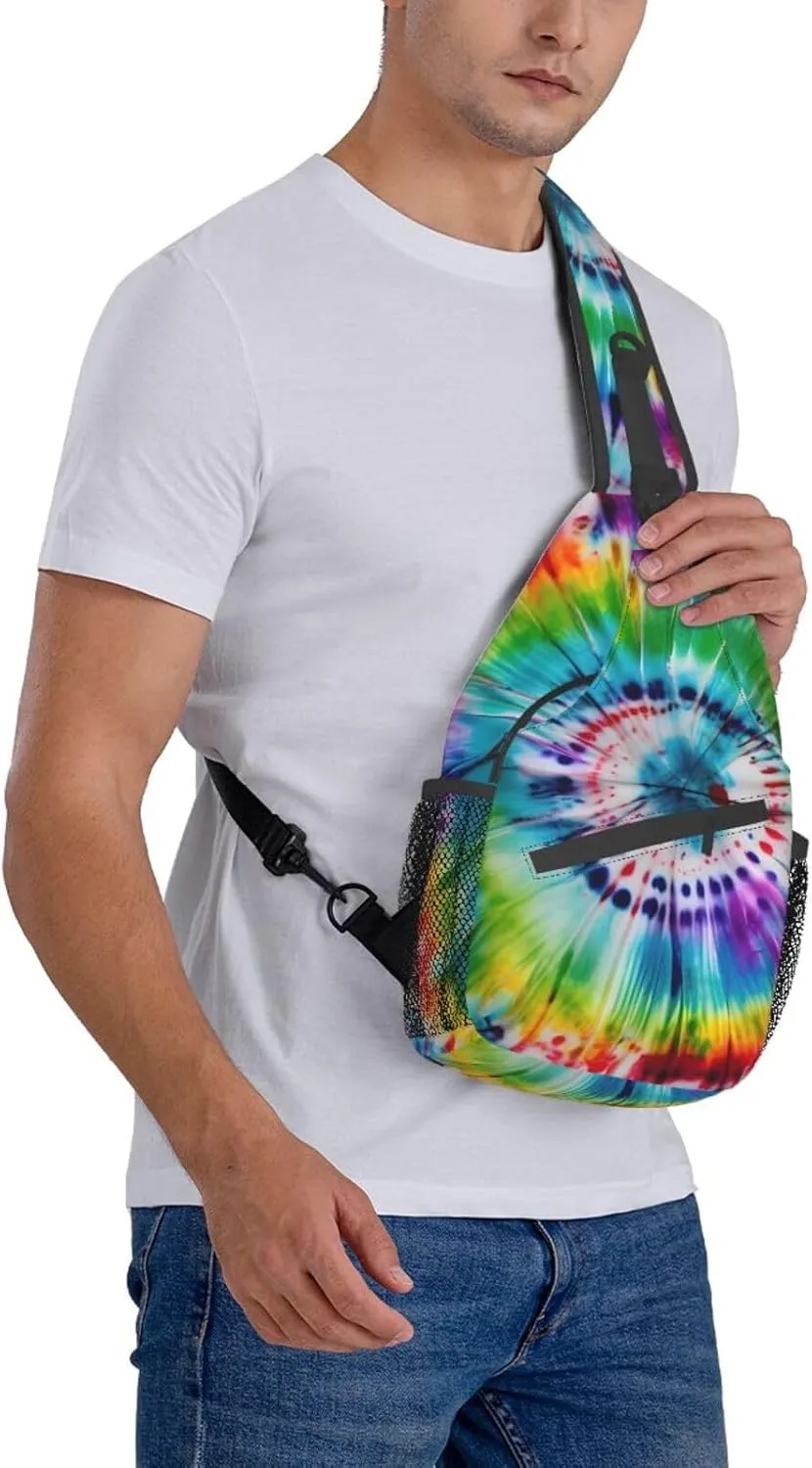 GeRRiT Tropical Summer Hawaiian Flower Palm Leaves Print Backpack Sling Bag For Women Men, Chest Bag Daypack Crossbody