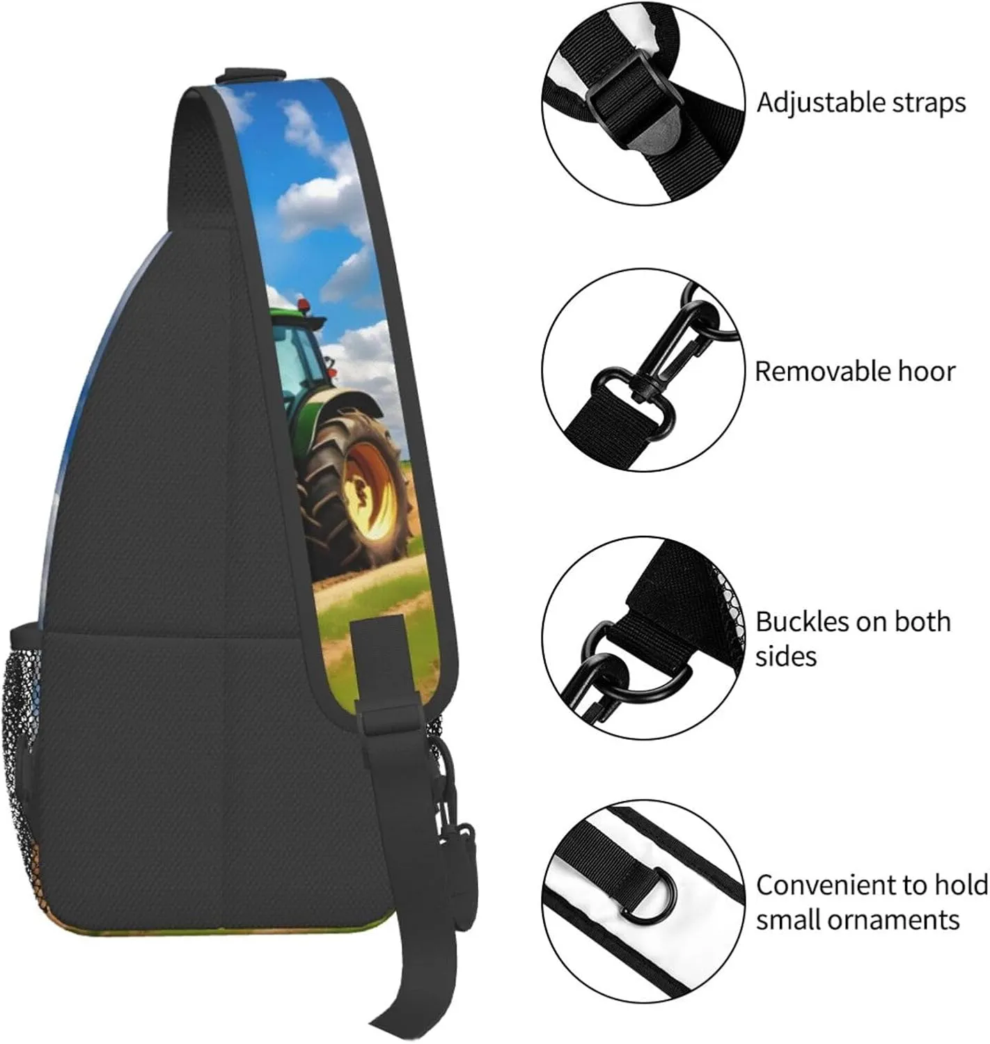 GeRRiT Tropical Summer Hawaiian Flower Palm Leaves Print Backpack Sling Bag For Women Men, Chest Bag Daypack Crossbody