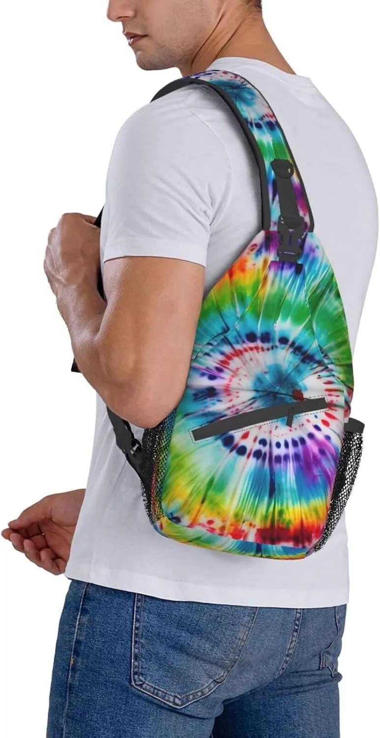 GeRRiT Tropical Summer Hawaiian Flower Palm Leaves Print Backpack Sling Bag For Women Men, Chest Bag Daypack Crossbody