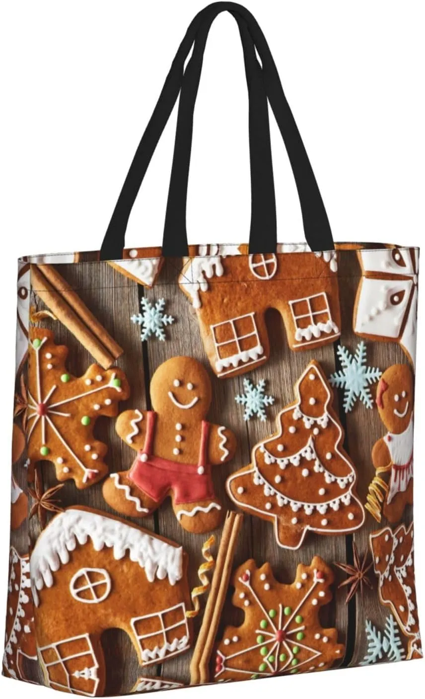 Gingerbread Cookies Print Fashion Tote Bag,Travel Handbag For Women, Hobo Bags, Work Shoulder Bags Crossbody Bag