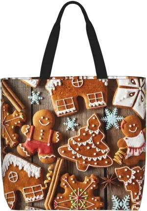Gingerbread Cookies Print Fashion Tote Bag,Travel Handbag For Women, Hobo Bags, Work Shoulder Bags Crossbody Bag
