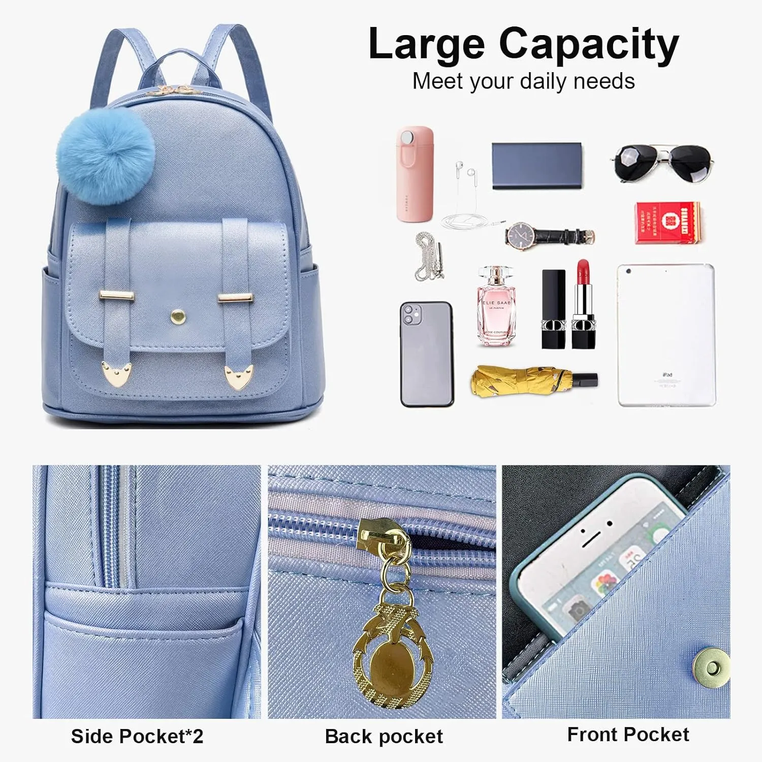 Girls Cute Mini Backpack Purse Kids Backpack Fashion School Bags PU Leather Casual Backpack for Teens Women