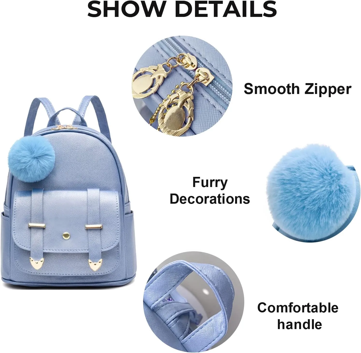 Girls Cute Mini Backpack Purse Kids Backpack Fashion School Bags PU Leather Casual Backpack for Teens Women