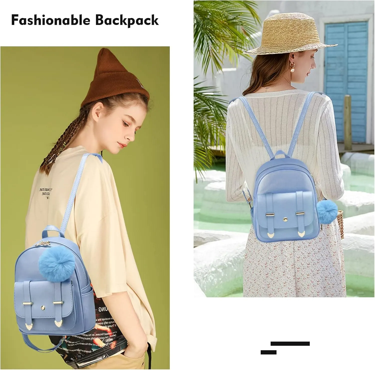 Girls Cute Mini Backpack Purse Kids Backpack Fashion School Bags PU Leather Casual Backpack for Teens Women