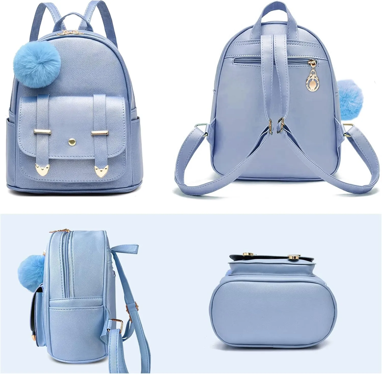 Girls Cute Mini Backpack Purse Kids Backpack Fashion School Bags PU Leather Casual Backpack for Teens Women
