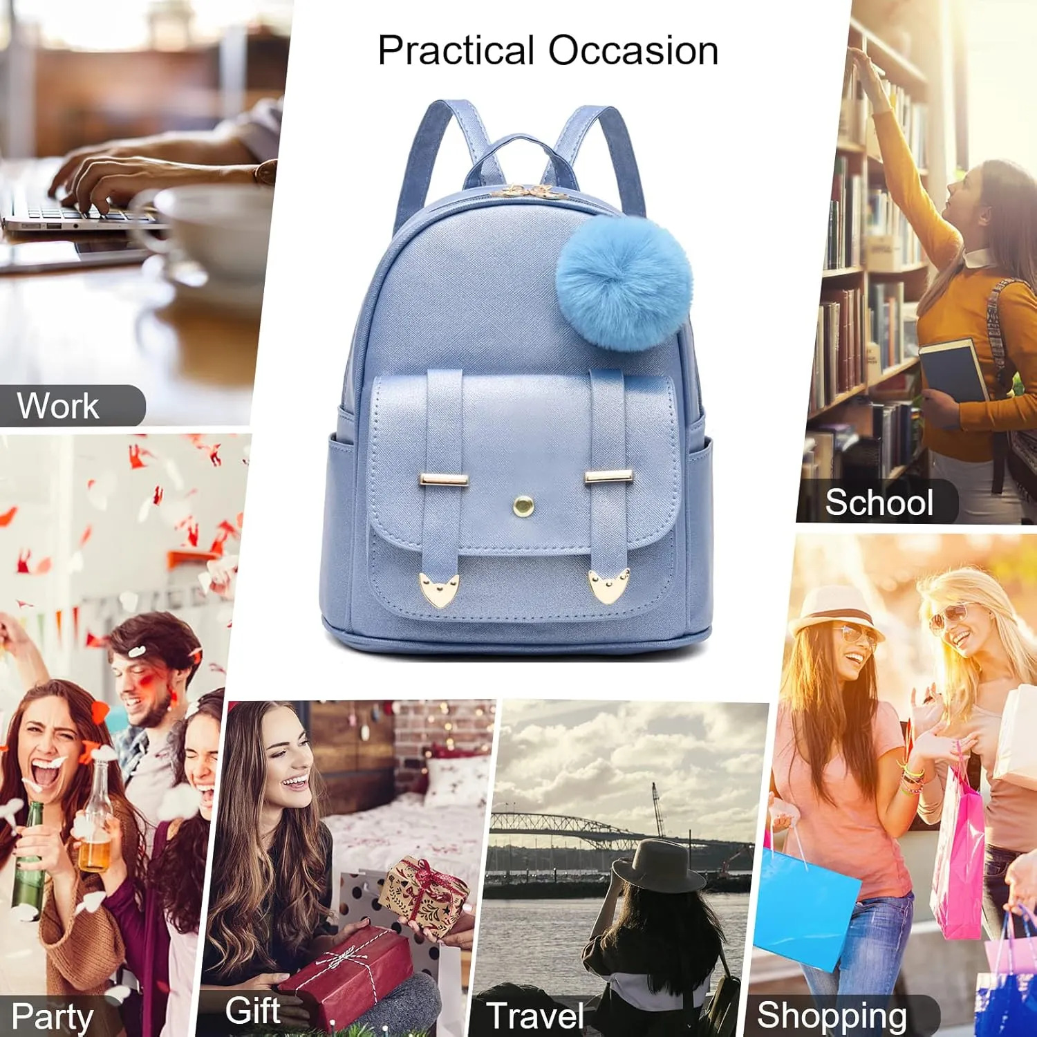 Girls Cute Mini Backpack Purse Kids Backpack Fashion School Bags PU Leather Casual Backpack for Teens Women