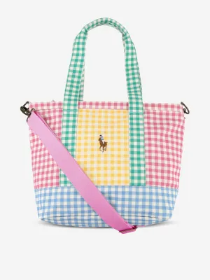 Girls Polo Player Printed Tote Bag in Multicolour (30cm)