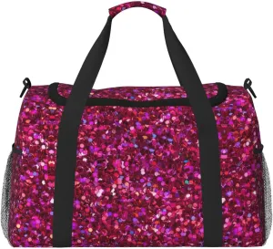 Glitter pattern print Large Canvas Travel Duffel Bag Weekender Bags for Women Overnight Bag Carry On Tote Bag