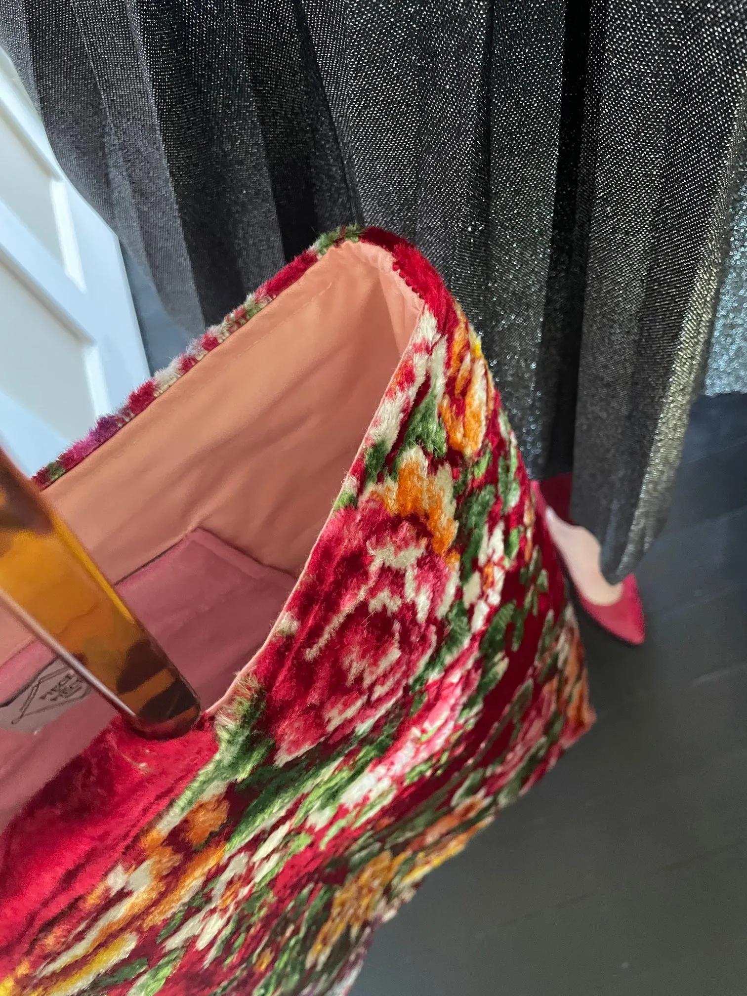 Glory luxe tote: Floral   tortoise shell