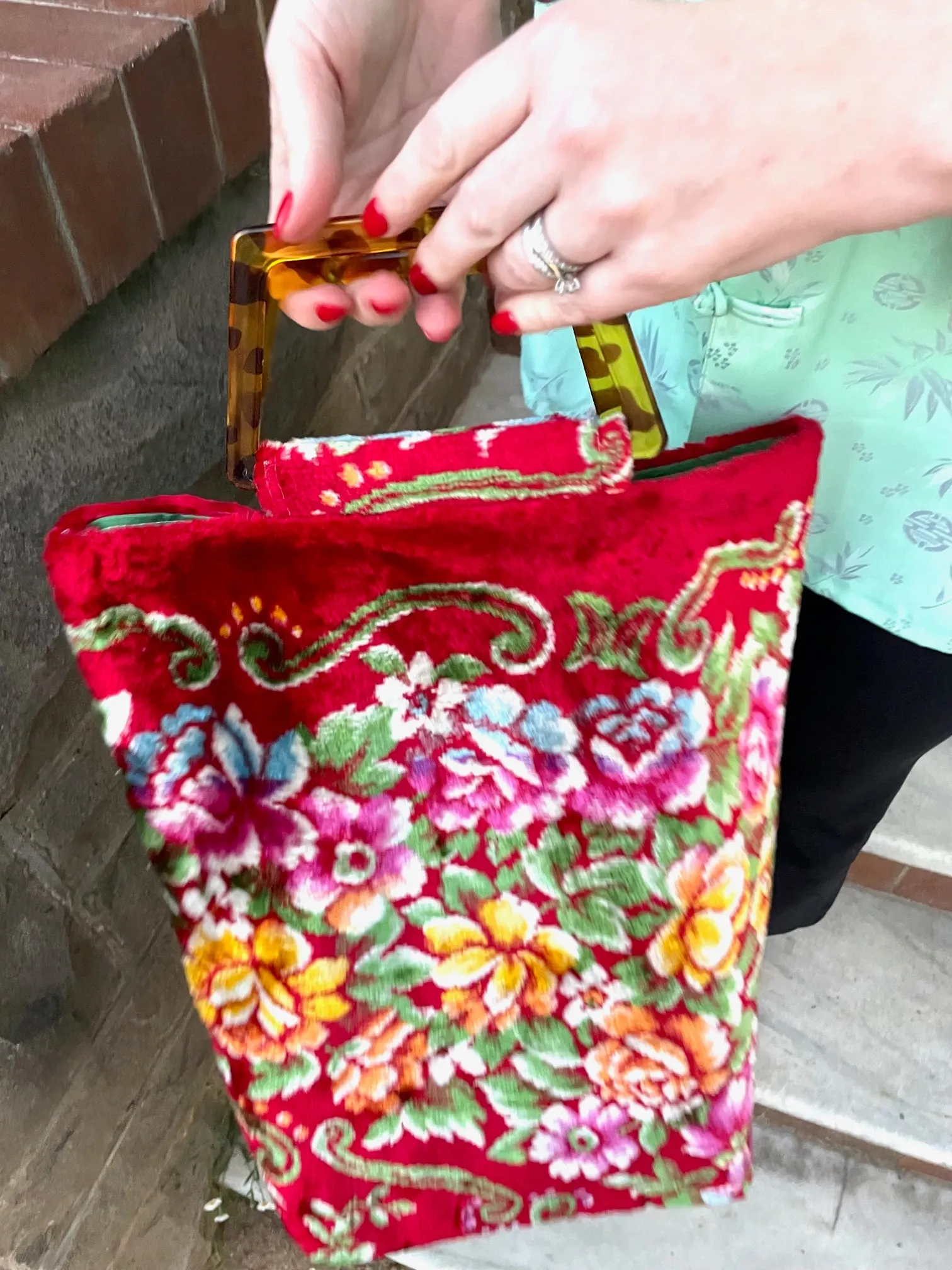 Glory luxe tote: Flowers   tortoise shell