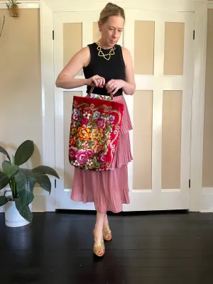 Glory luxe tote: Flowers   tortoise shell