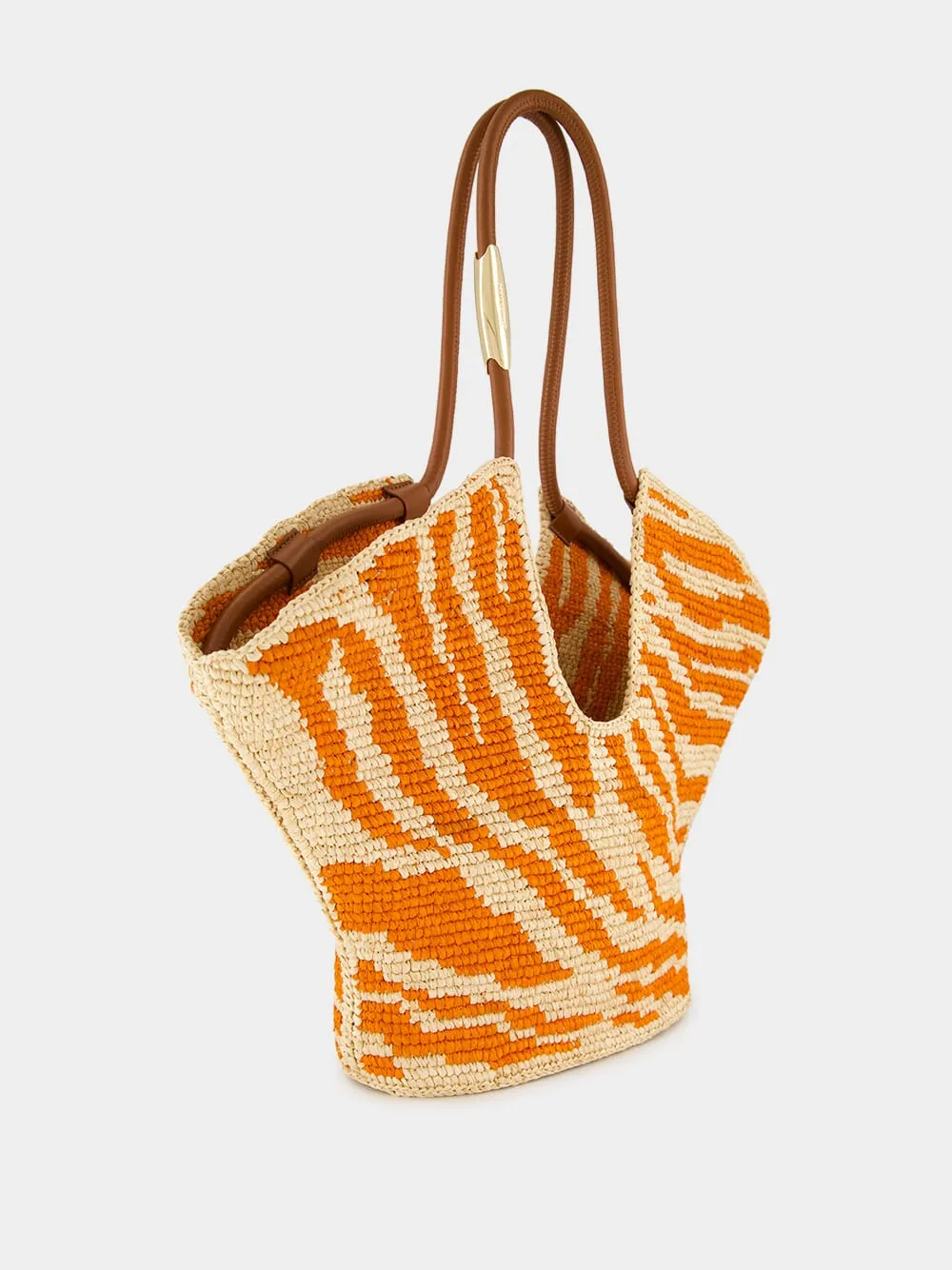 Goldentime Orange Zebra Medium Tote