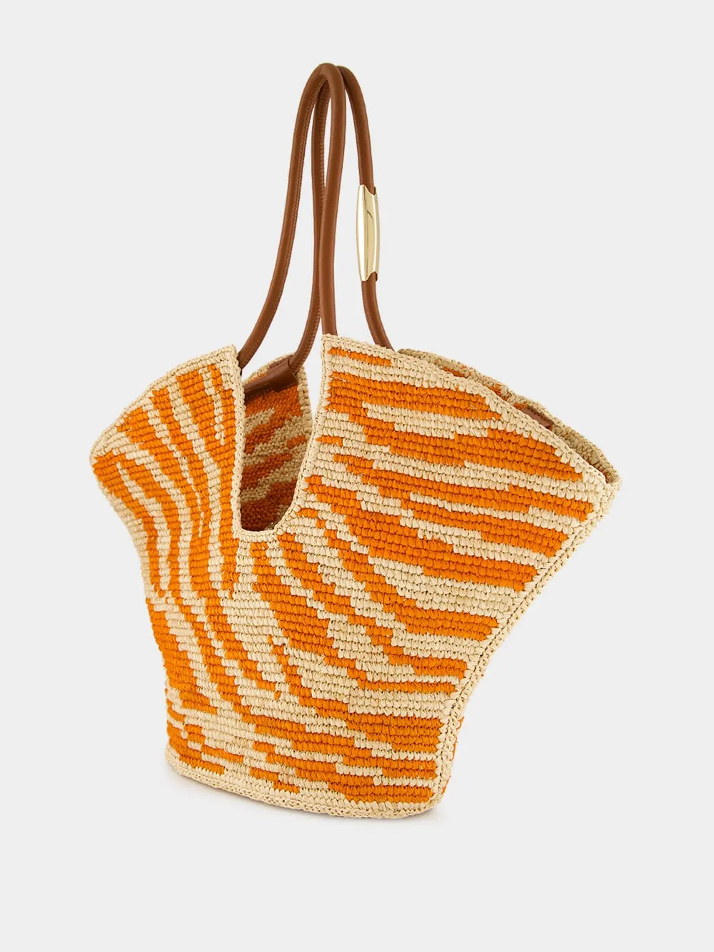 Goldentime Orange Zebra Medium Tote
