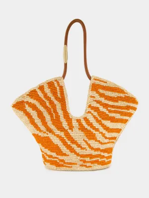 Goldentime Orange Zebra Medium Tote
