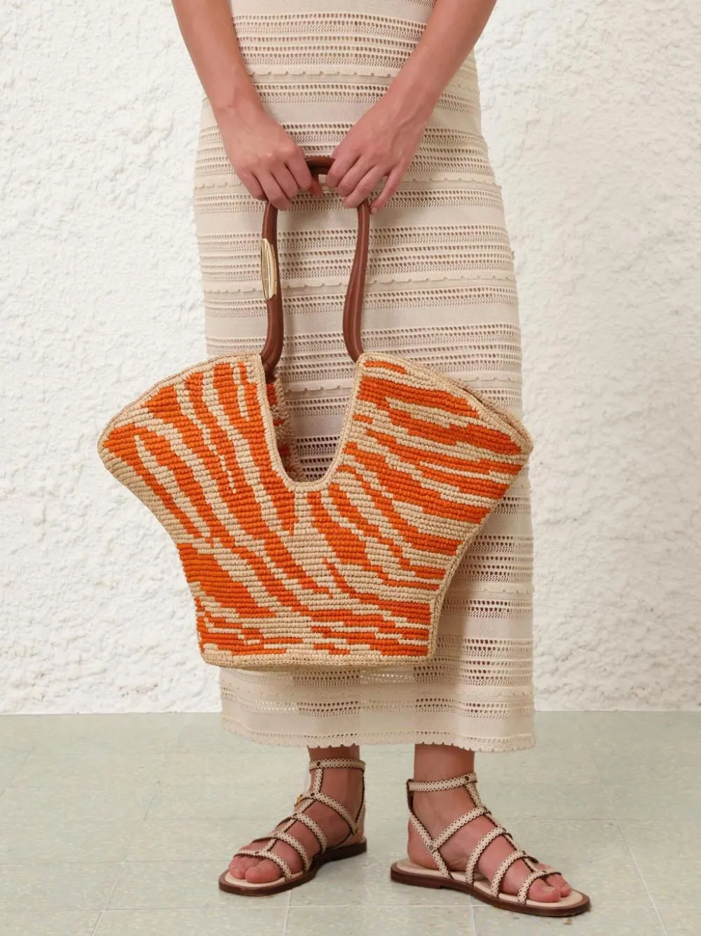 Goldentime Orange Zebra Medium Tote
